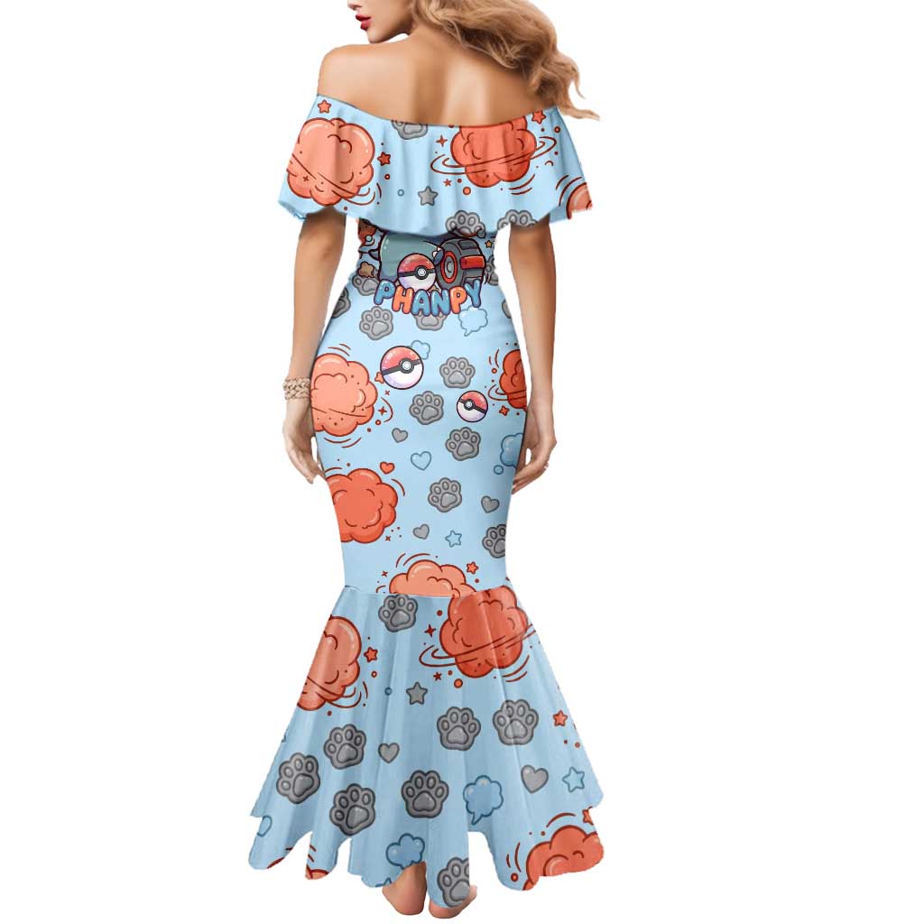 Phanpy Mermaid Dress Playful Kawaii Cloud Burst Art
