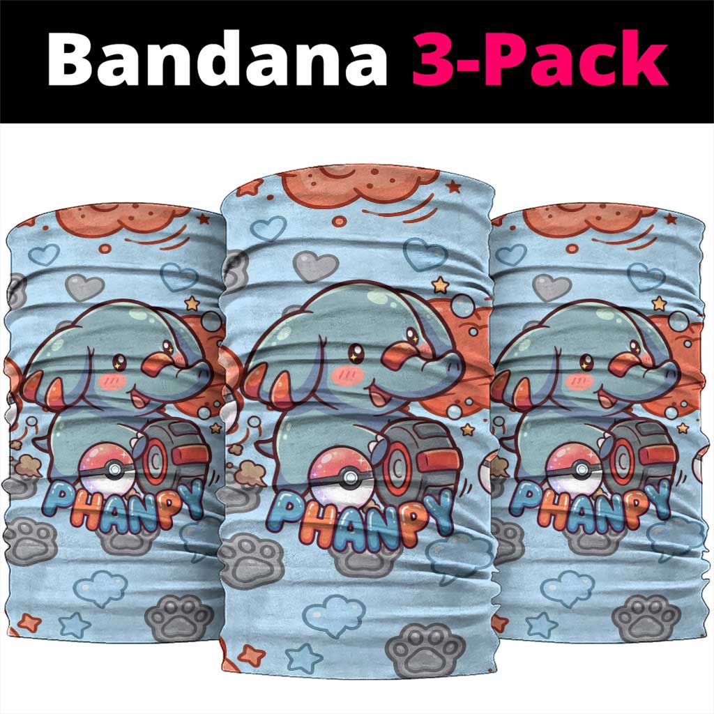 Phanpy Neck Gaiter Playful Kawaii Cloud Burst Art