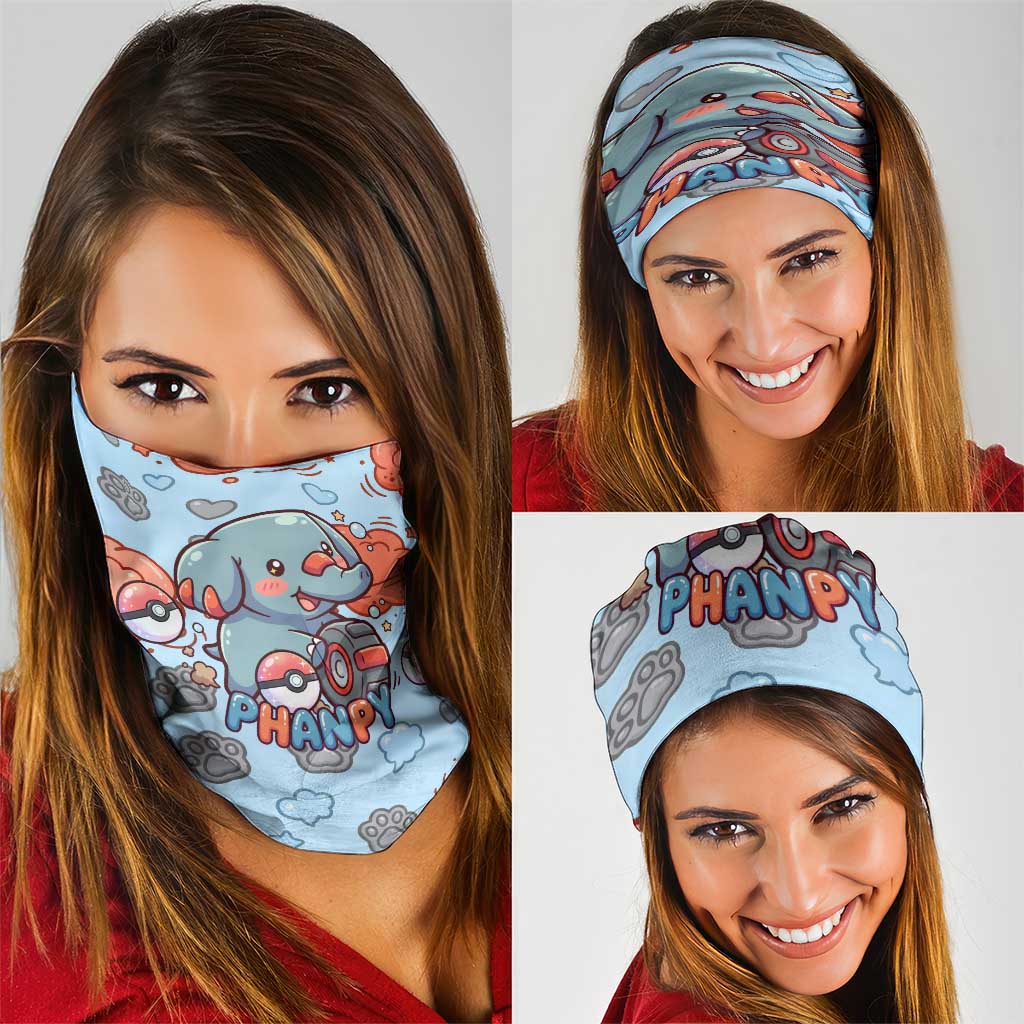 Phanpy Neck Gaiter Playful Kawaii Cloud Burst Art