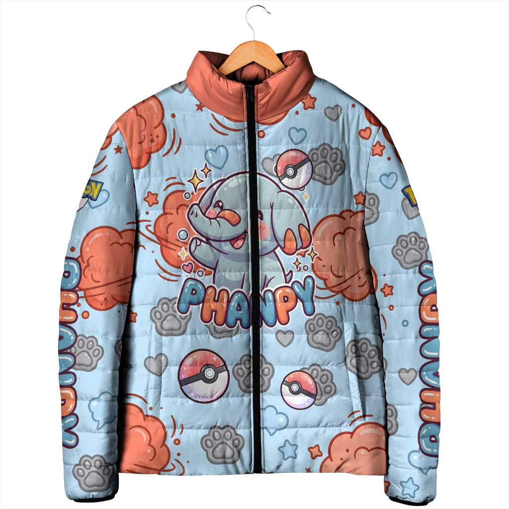 Phanpy Padded Jacket Playful Kawaii Cloud Burst Art