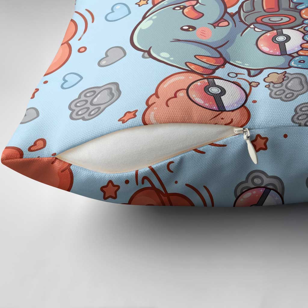 Phanpy Pillow Cover Playful Kawaii Cloud Burst Art