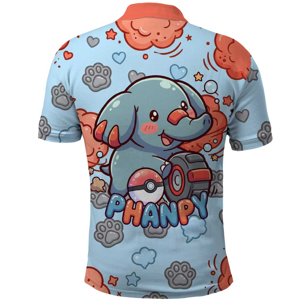 Phanpy Polo Shirt Playful Kawaii Cloud Burst Art