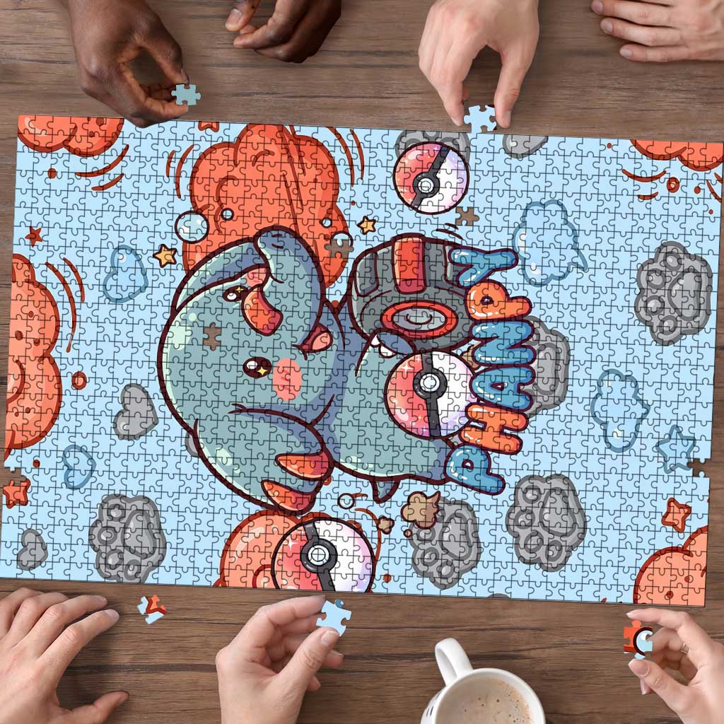 Phanpy Puzzle Playful Kawaii Cloud Burst Art
