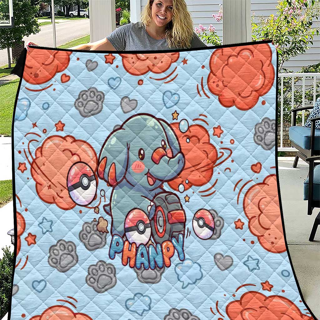 Phanpy Quilt Playful Kawaii Cloud Burst Art