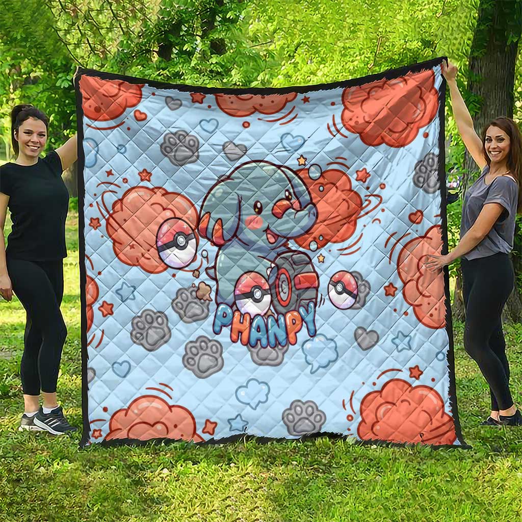 Phanpy Quilt Playful Kawaii Cloud Burst Art