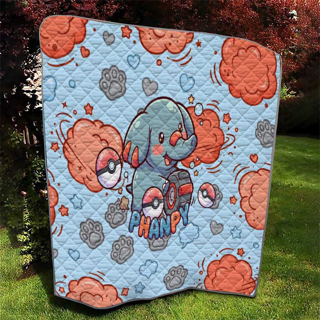 Phanpy Quilt Playful Kawaii Cloud Burst Art