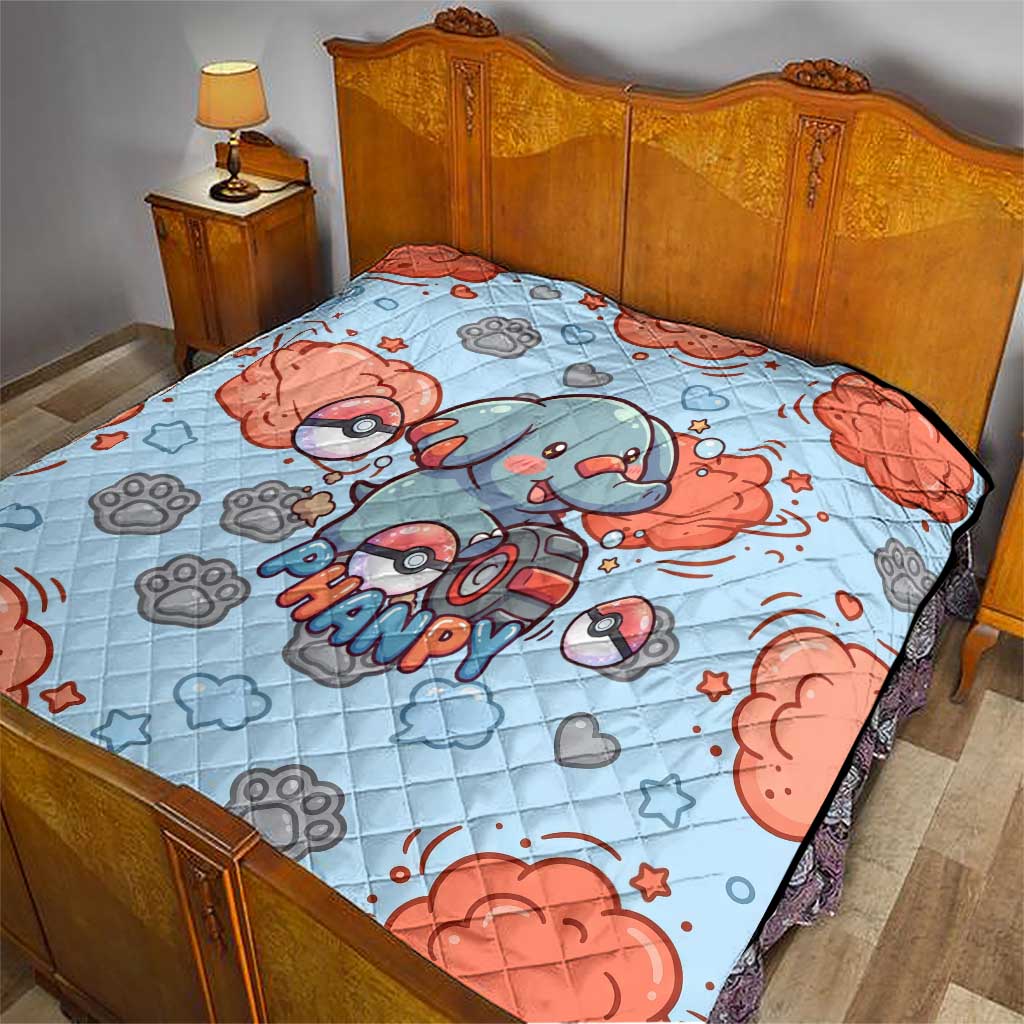 Phanpy Quilt Playful Kawaii Cloud Burst Art