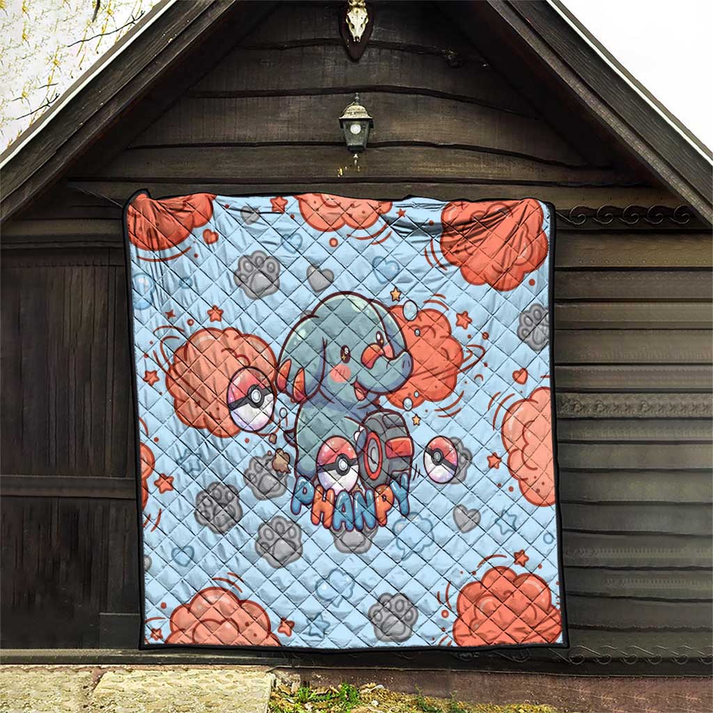 Phanpy Quilt Playful Kawaii Cloud Burst Art
