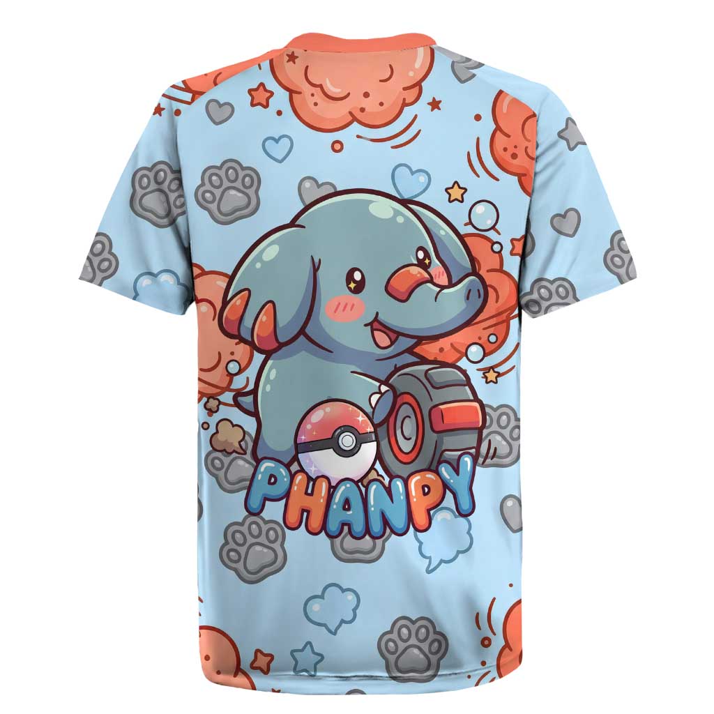 Phanpy Rugby Jersey Playful Kawaii Cloud Burst Art