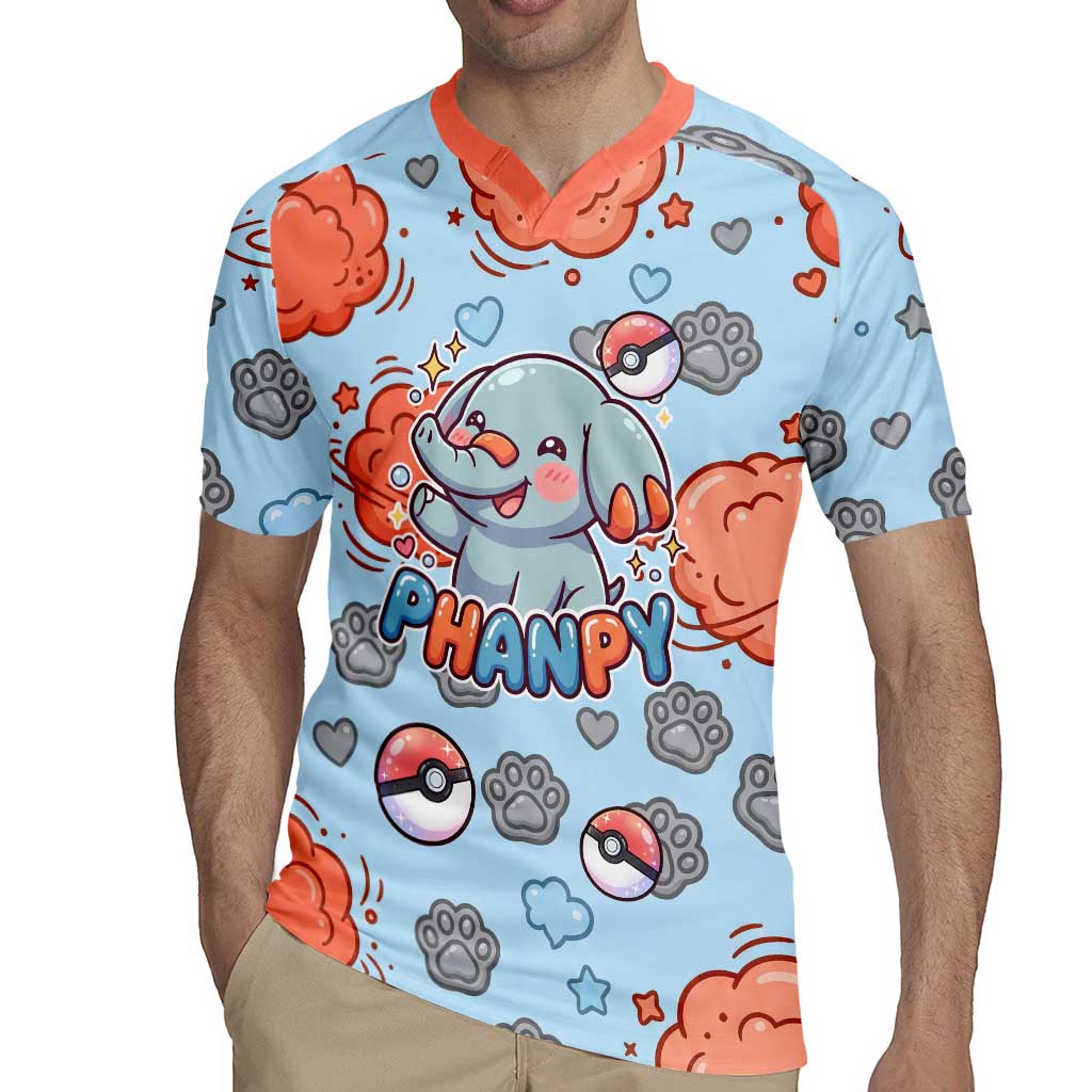 Phanpy Rugby Jersey Playful Kawaii Cloud Burst Art