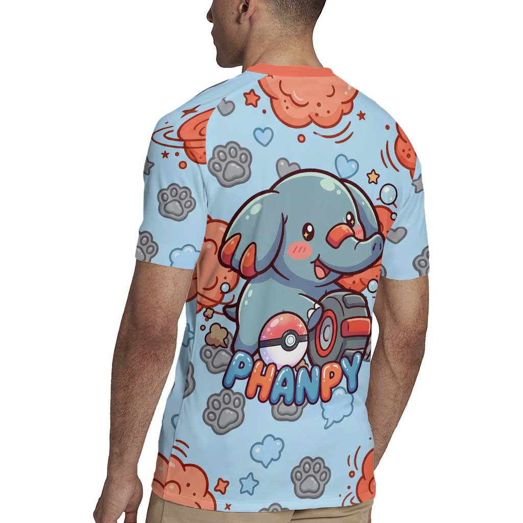 Phanpy Rugby Jersey Playful Kawaii Cloud Burst Art