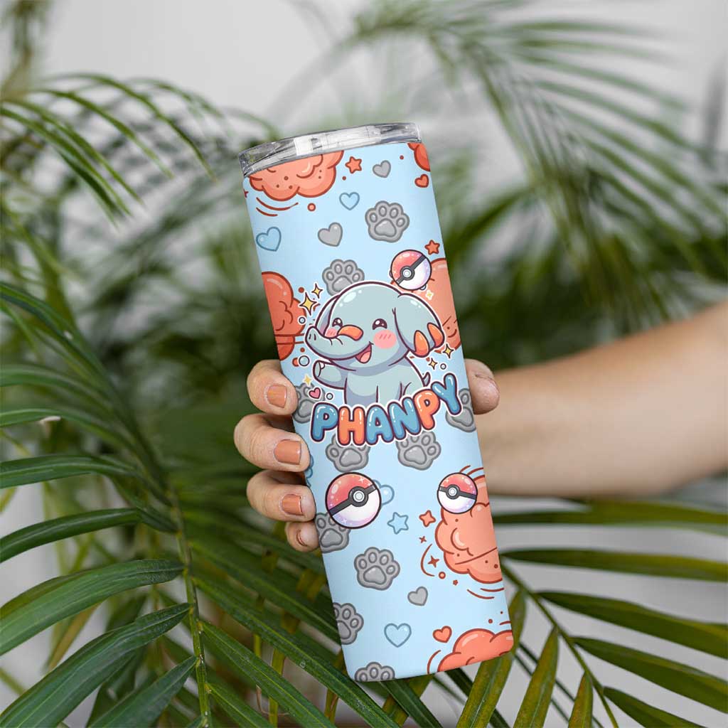 Phanpy Skinny Tumbler Playful Kawaii Cloud Burst Art