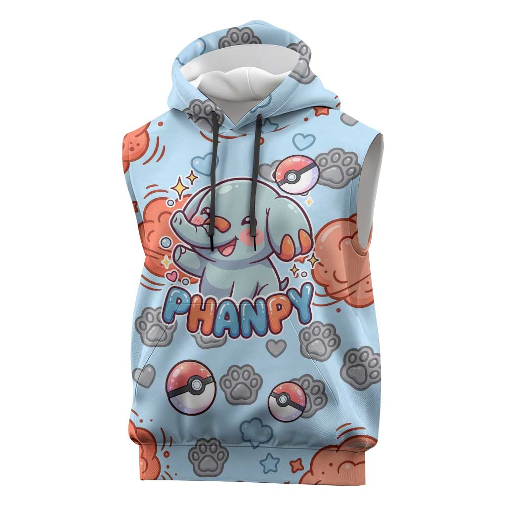 Phanpy Sleeveless Hoodie Playful Kawaii Cloud Burst Art