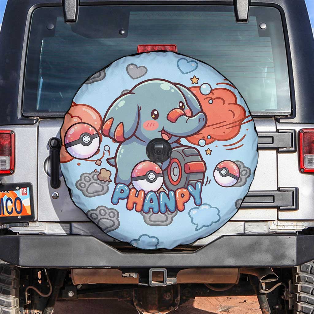 Phanpy Spare Tire Cover Playful Kawaii Cloud Burst Art