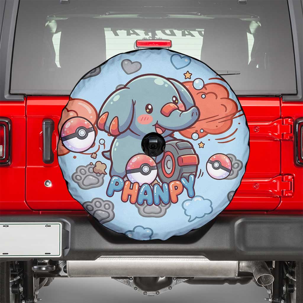 Phanpy Spare Tire Cover Playful Kawaii Cloud Burst Art