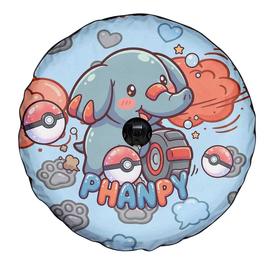 Phanpy Spare Tire Cover Playful Kawaii Cloud Burst Art