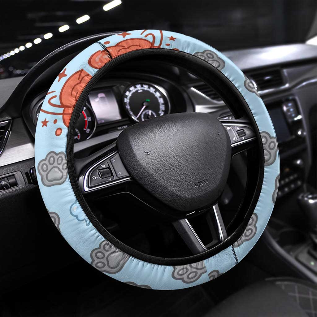 Phanpy Steering Wheel Cover Playful Kawaii Cloud Burst Art