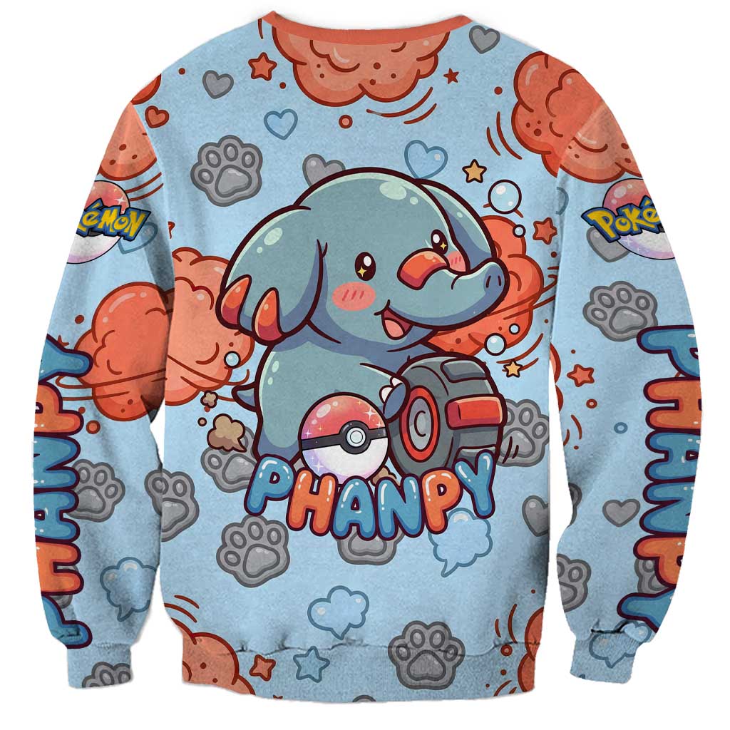 Phanpy Sweatshirt Playful Kawaii Cloud Burst Art