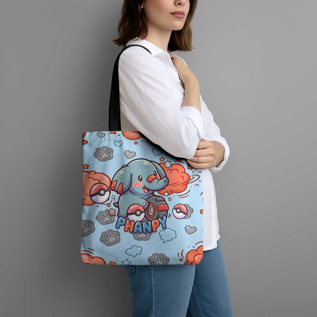 Phanpy Tote Bag Playful Kawaii Cloud Burst Art