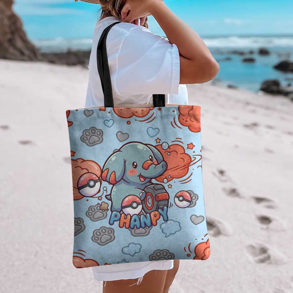 Phanpy Tote Bag Playful Kawaii Cloud Burst Art