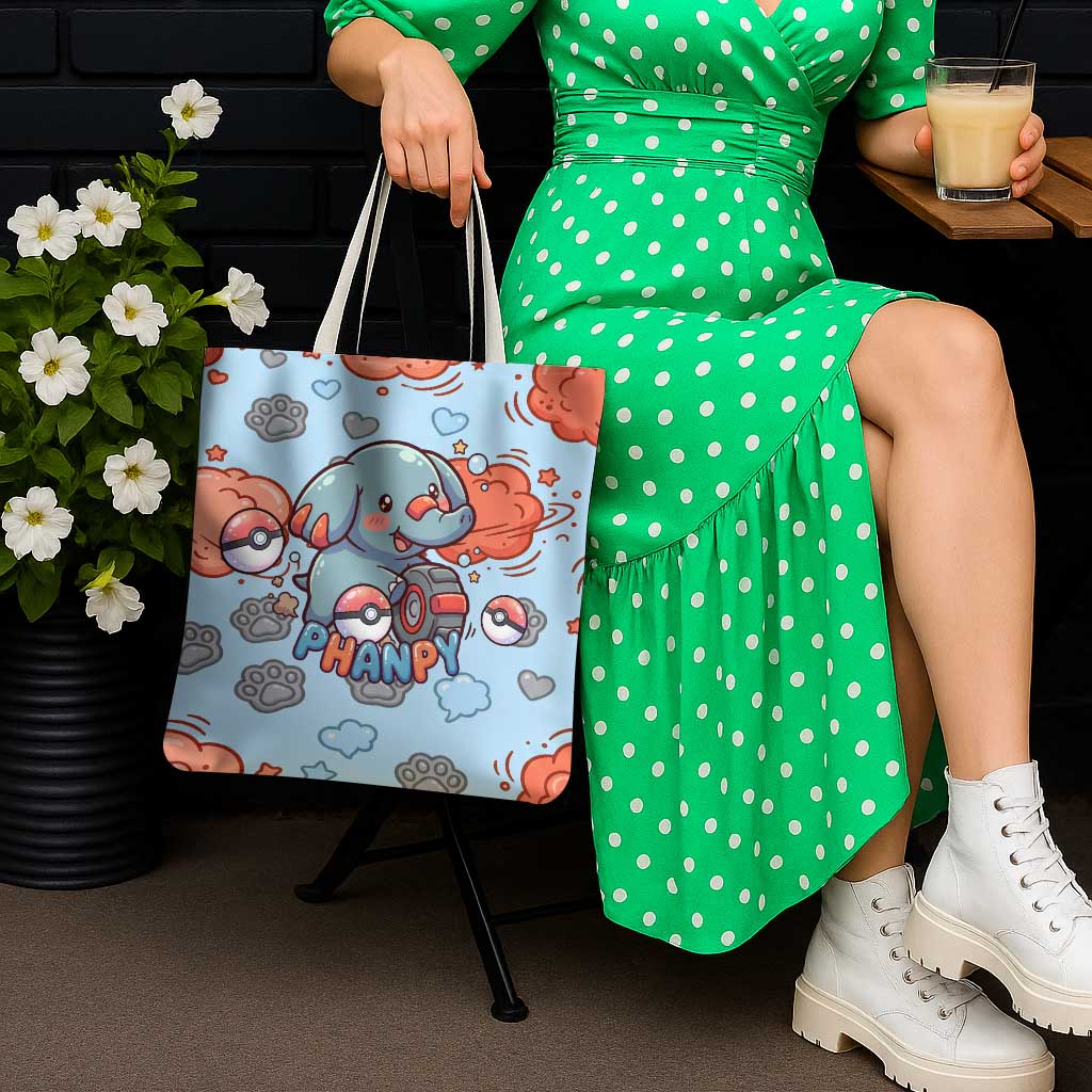 Phanpy Tote Bag Playful Kawaii Cloud Burst Art
