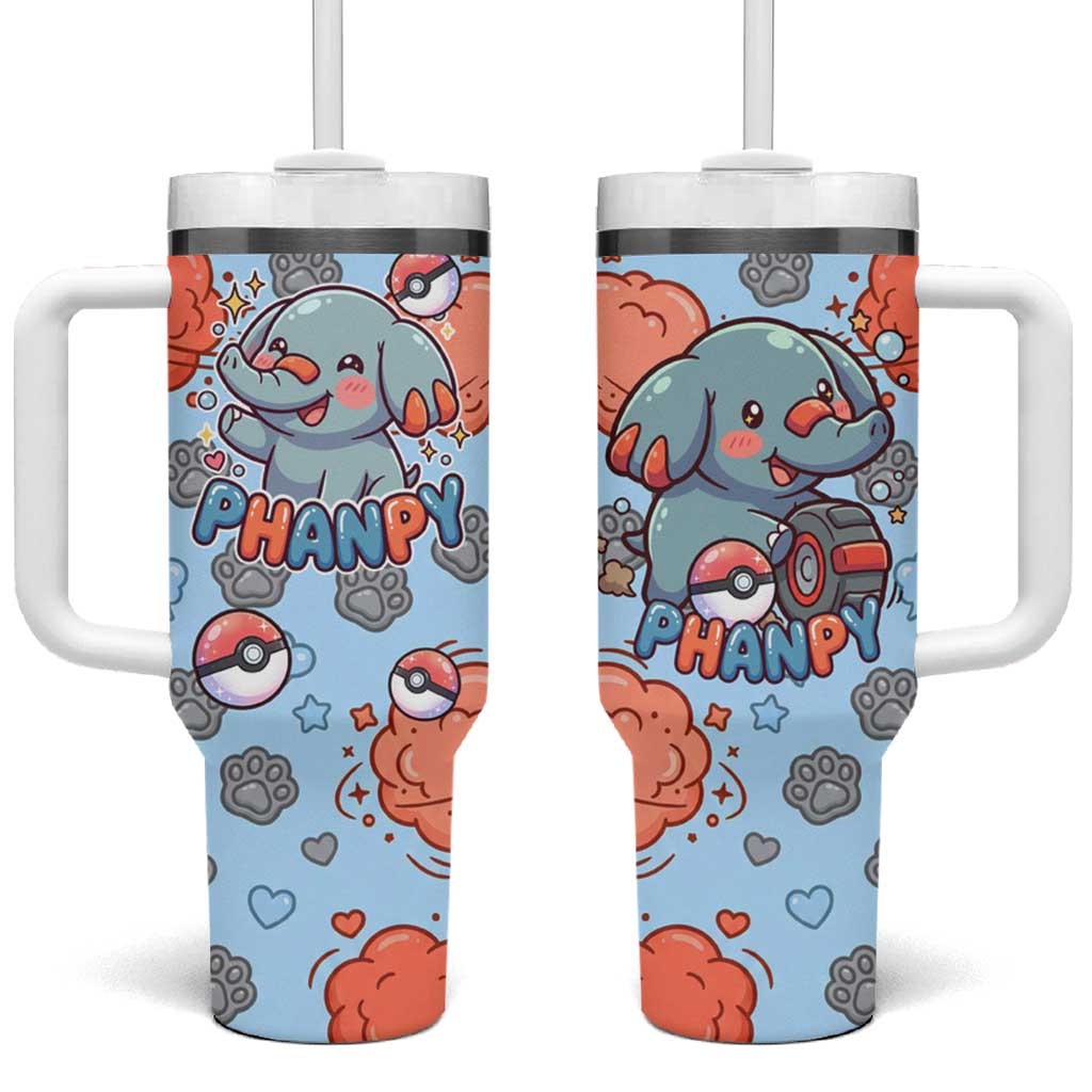 Phanpy Tumbler With Handle Playful Kawaii Cloud Burst Art