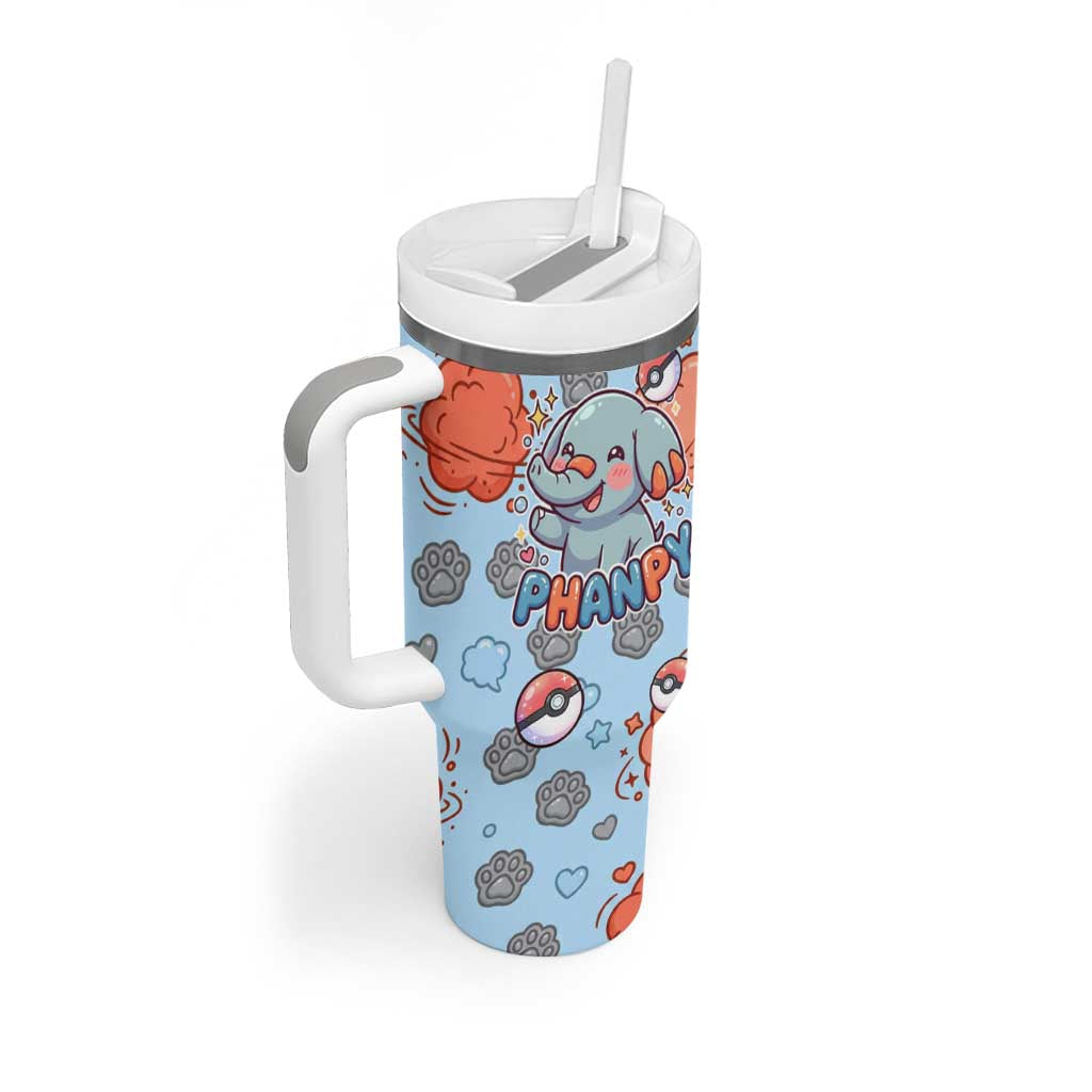Phanpy Tumbler With Handle Playful Kawaii Cloud Burst Art