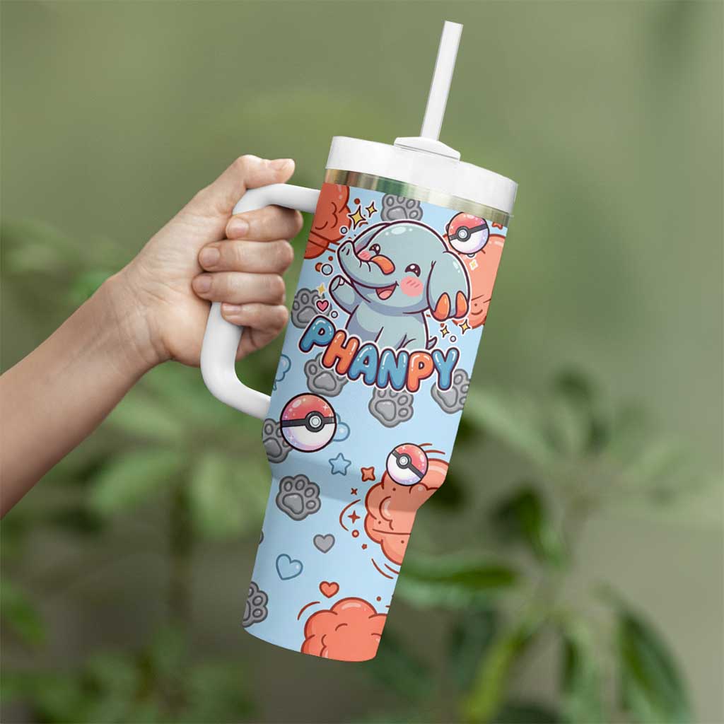 Phanpy Tumbler With Handle Playful Kawaii Cloud Burst Art