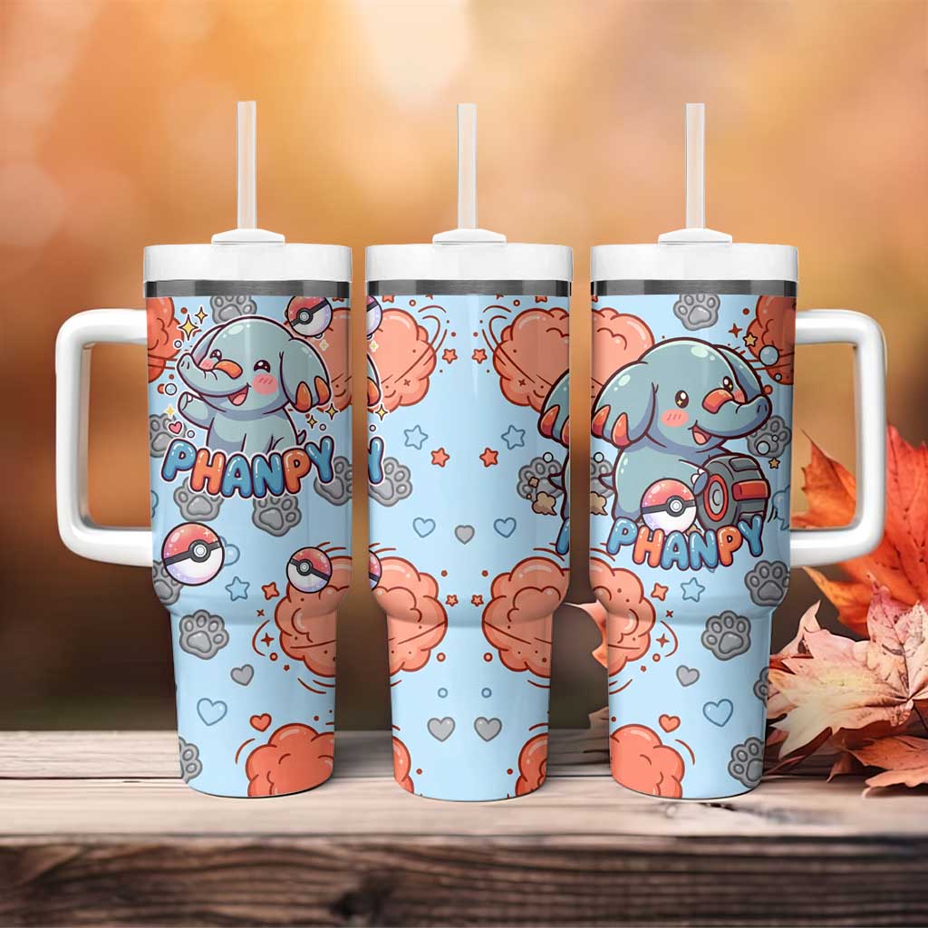 Phanpy Tumbler With Handle Playful Kawaii Cloud Burst Art