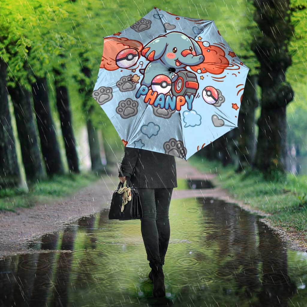 Phanpy Umbrella Playful Kawaii Cloud Burst Art