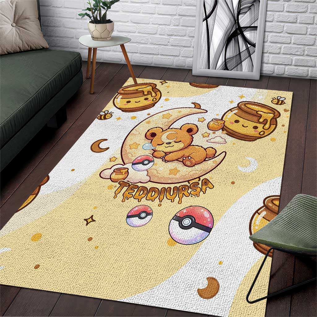 Teddiursa Area Rug Sweet Honey Moon Kawaii Art