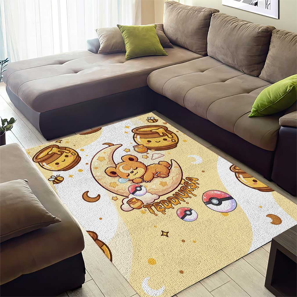 Teddiursa Area Rug Sweet Honey Moon Kawaii Art