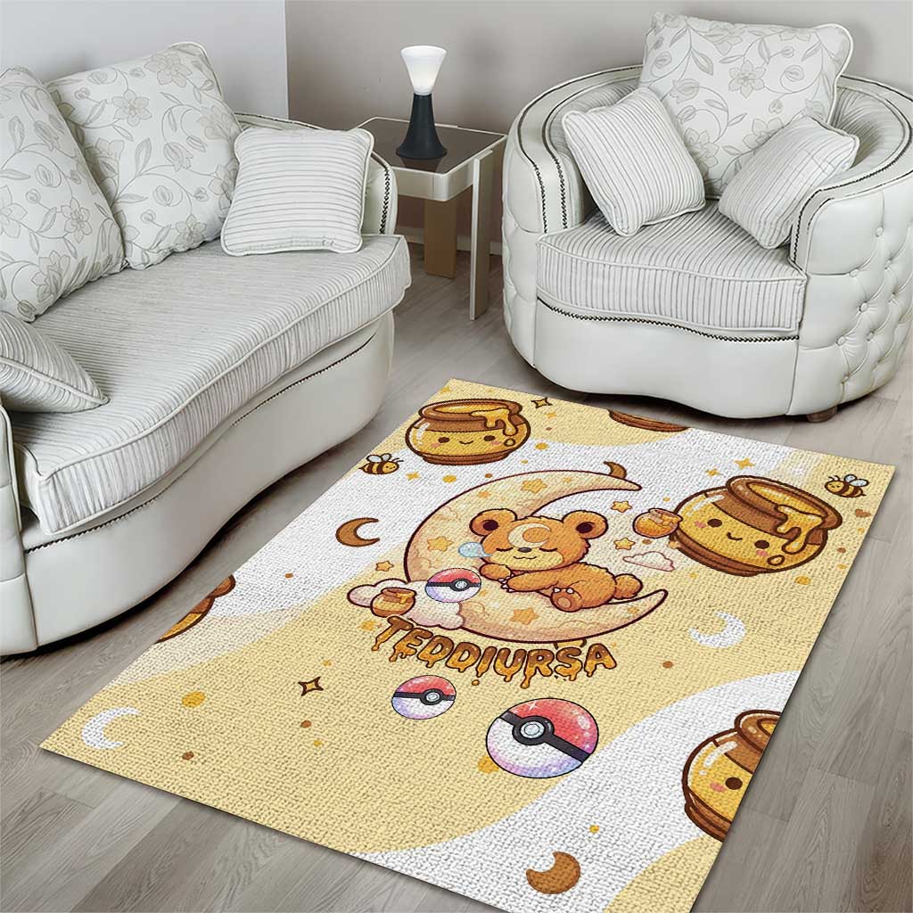 Teddiursa Area Rug Sweet Honey Moon Kawaii Art