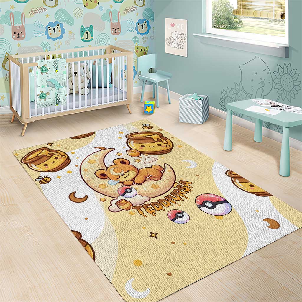Teddiursa Area Rug Sweet Honey Moon Kawaii Art