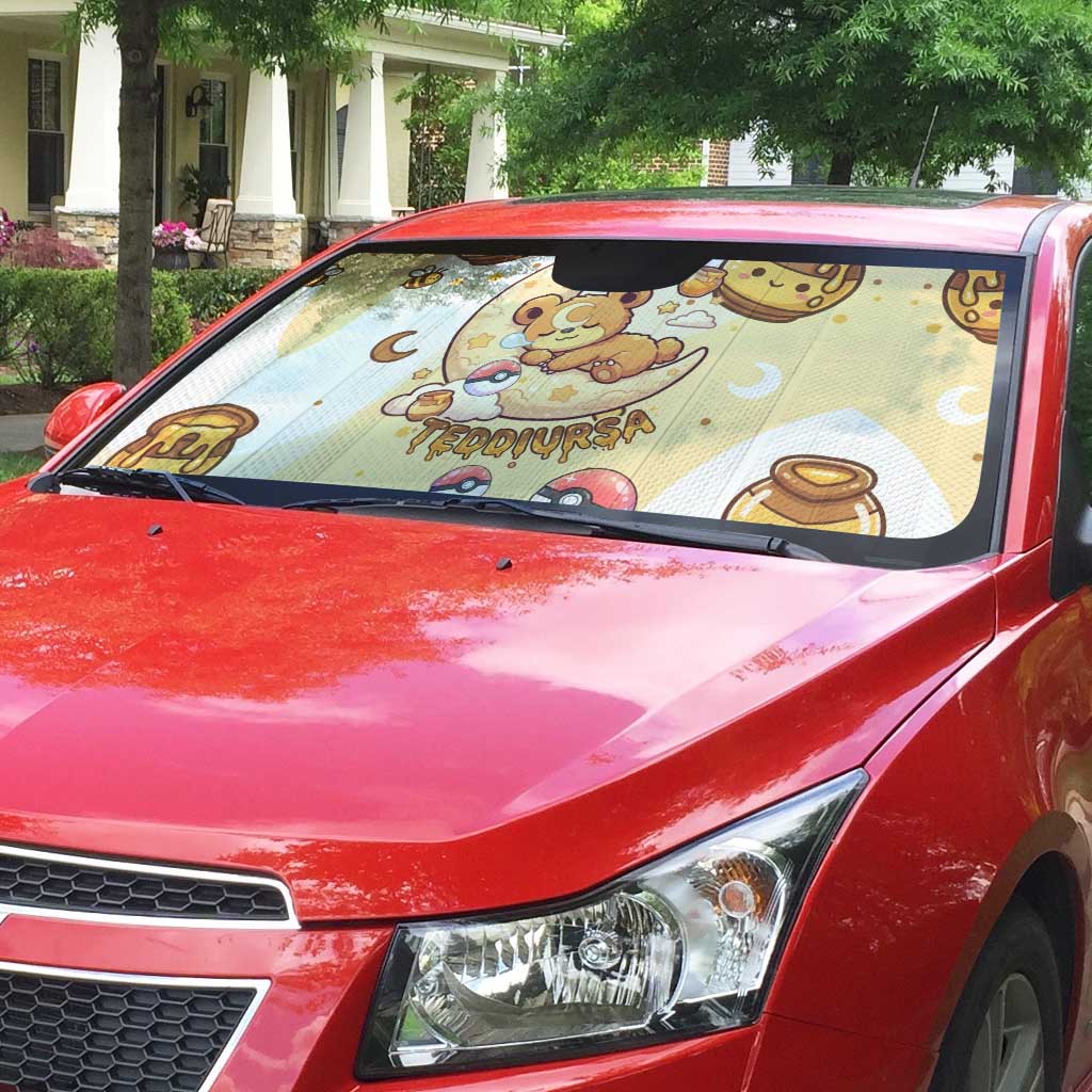 Teddiursa Auto Sun Shade Sweet Honey Moon Kawaii Art