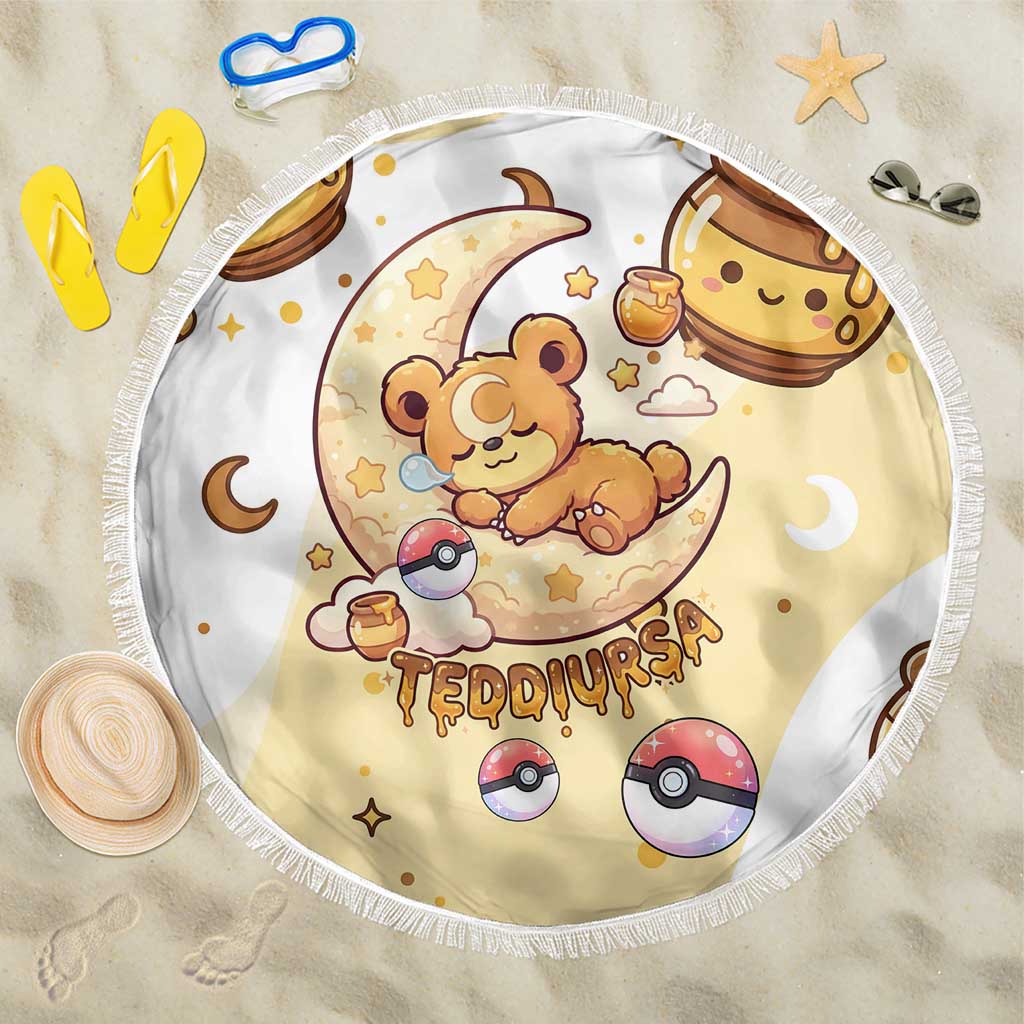 Teddiursa Beach Blanket Sweet Honey Moon Kawaii Art