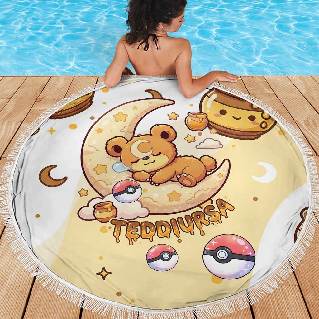 Teddiursa Beach Blanket Sweet Honey Moon Kawaii Art