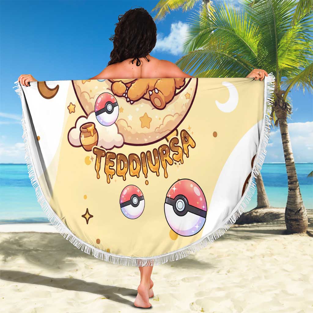 Teddiursa Beach Blanket Sweet Honey Moon Kawaii Art