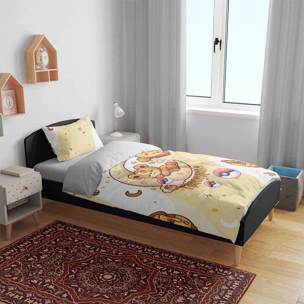 Teddiursa Bedding Set Sweet Honey Moon Kawaii Art