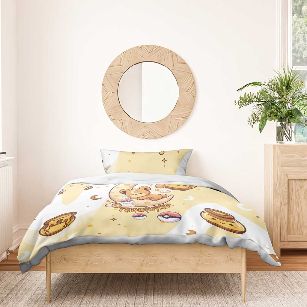 Teddiursa Bedding Set Sweet Honey Moon Kawaii Art