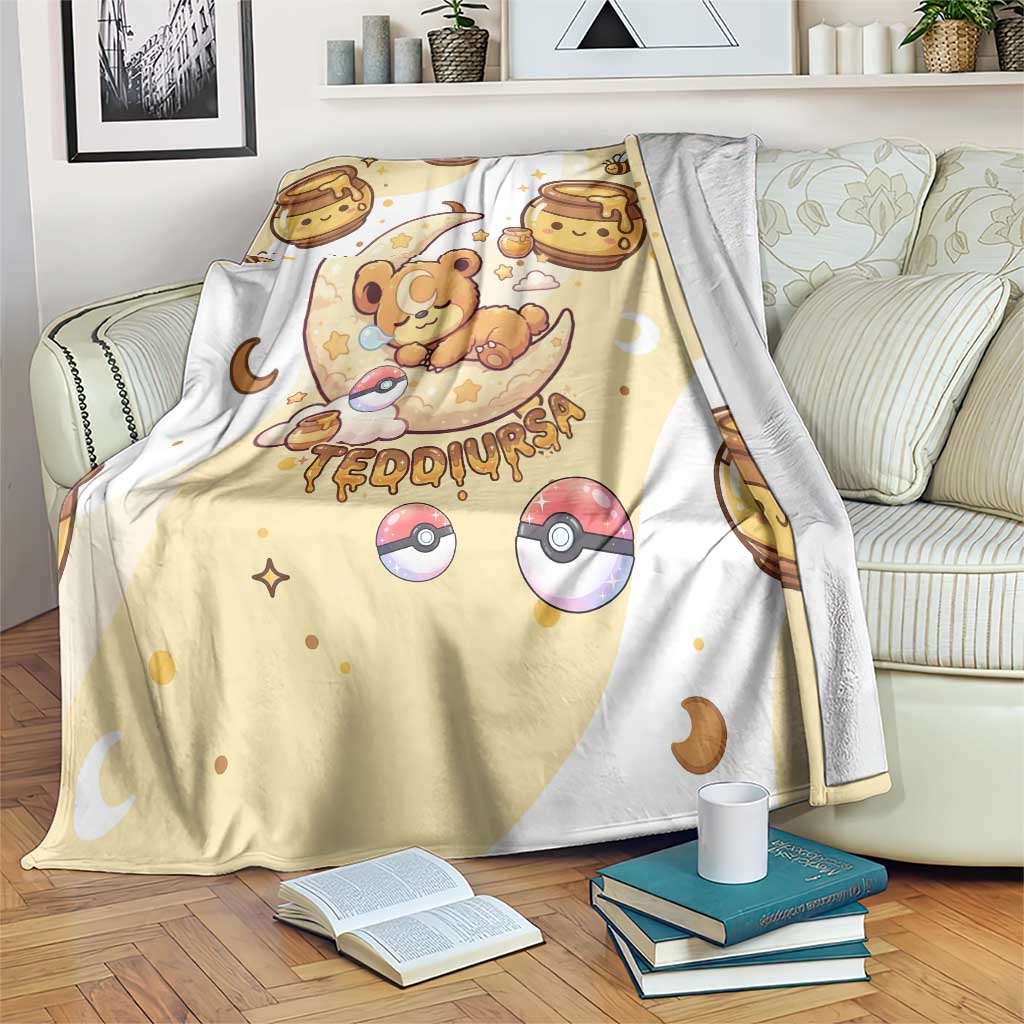 Teddiursa Blanket Sweet Honey Moon Kawaii Art