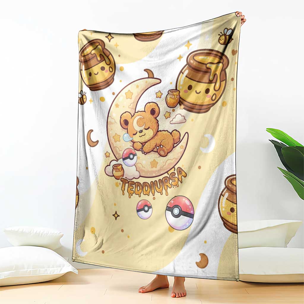 Teddiursa Blanket Sweet Honey Moon Kawaii Art