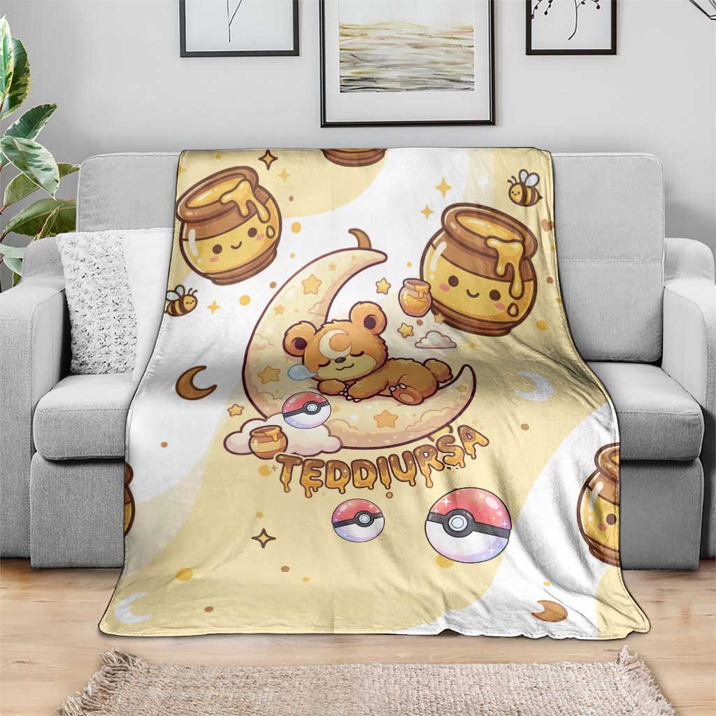 Teddiursa Blanket Sweet Honey Moon Kawaii Art