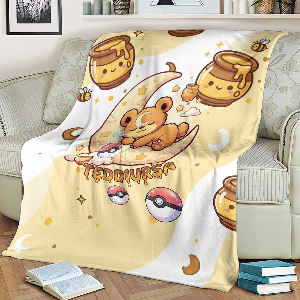 Teddiursa Blanket Sweet Honey Moon Kawaii Art