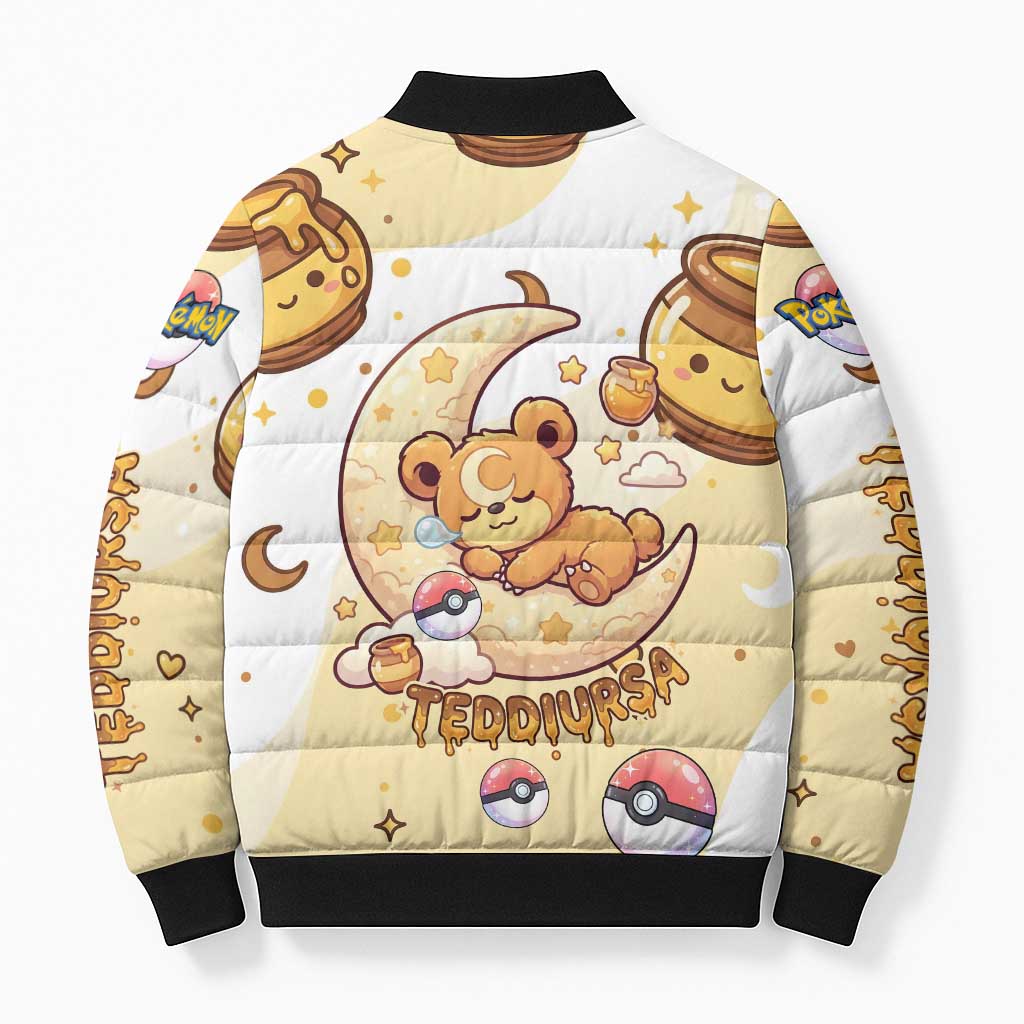 Teddiursa Bomber Puffer Jacket Sweet Honey Moon Kawaii Art