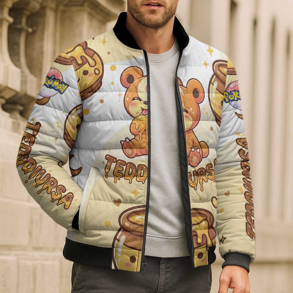 Teddiursa Bomber Puffer Jacket Sweet Honey Moon Kawaii Art