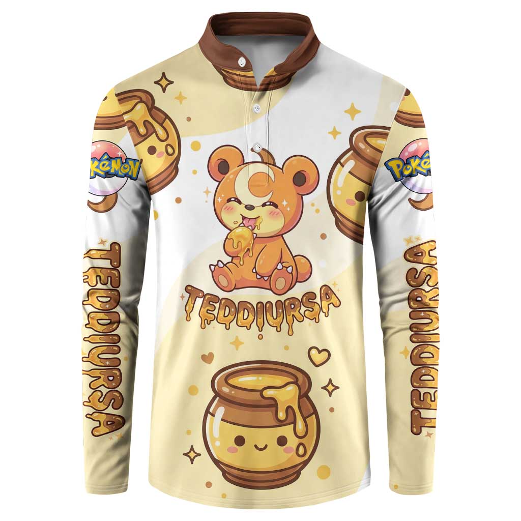 Teddiursa Button Sweatshirt Sweet Honey Moon Kawaii Art