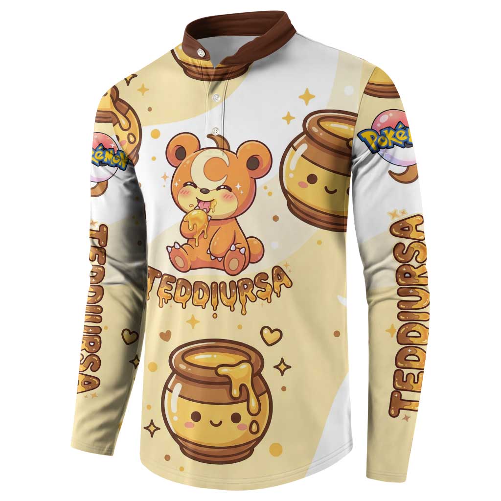 Teddiursa Button Sweatshirt Sweet Honey Moon Kawaii Art