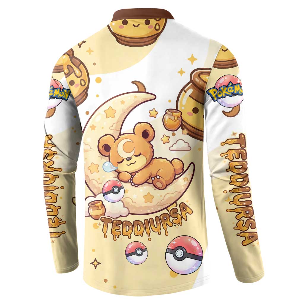 Teddiursa Button Sweatshirt Sweet Honey Moon Kawaii Art