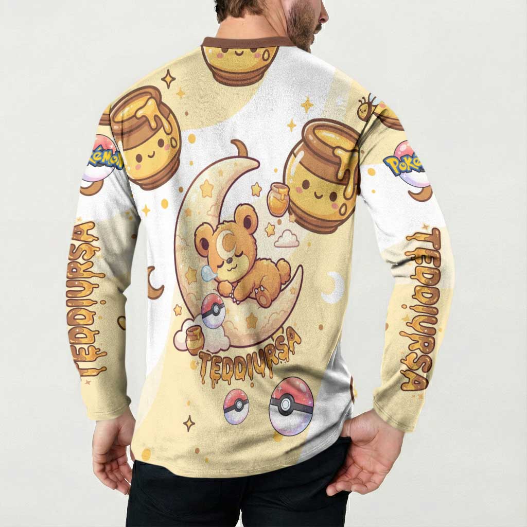 Teddiursa Button Sweatshirt Sweet Honey Moon Kawaii Art